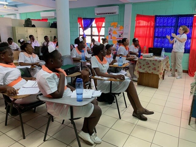 Patricia Ducharme, Director of RAD-AID Nursing, supporting Guyana's nurse education program for radiology services.